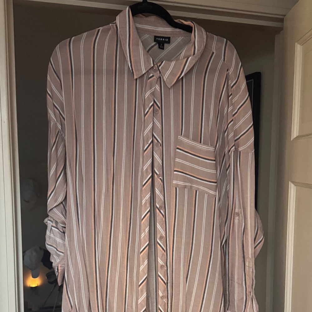 TorridStriped Tan Shirt